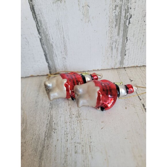 Vintage glass mini coke polar bear coca cola ornament Xmas set - Picture 5 of 8